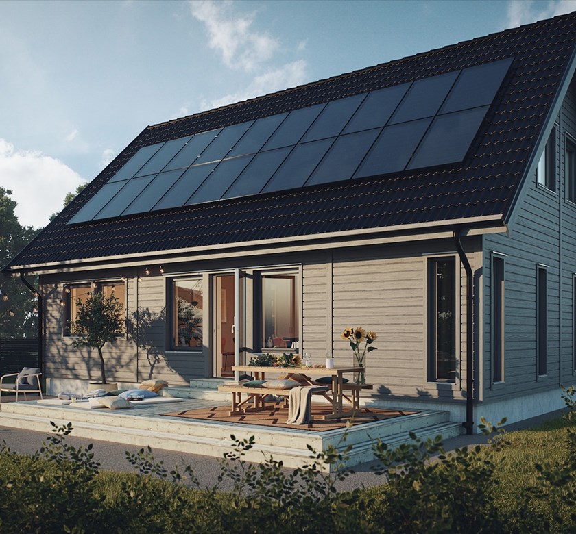 Takbyte till takpanneplåt med solceller